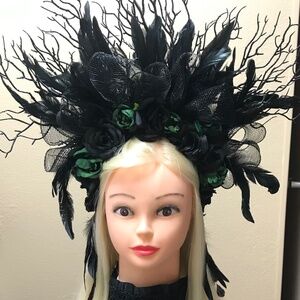 Gothic Black and Green Headpiece